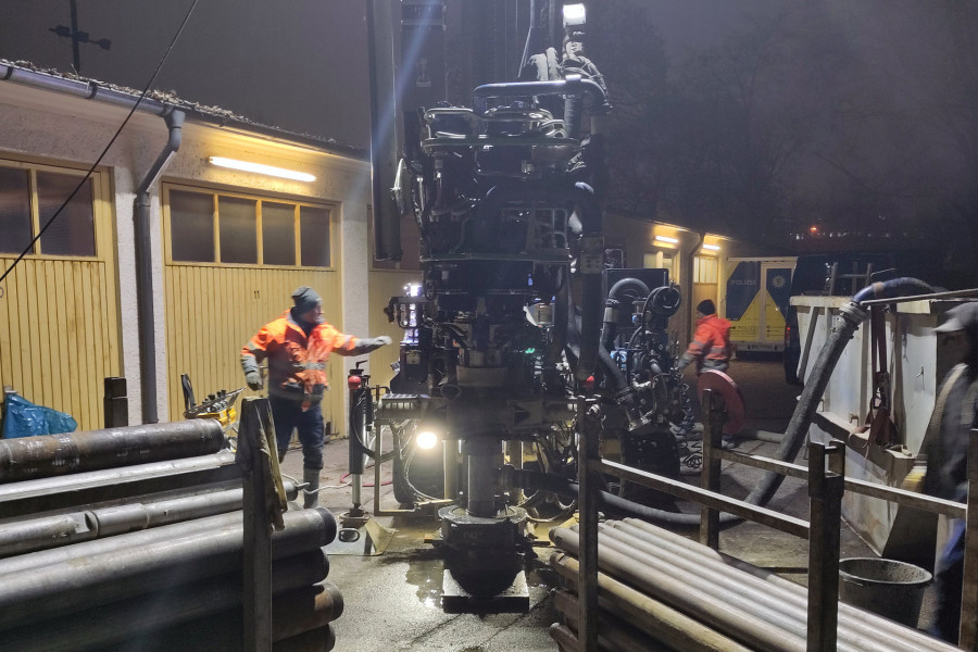 Erkundungsbohrung für Erdwärmesonden