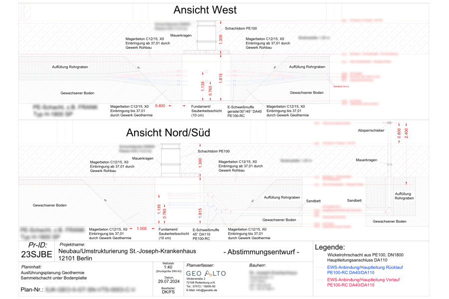 Detailskizze der Leitungseinführung